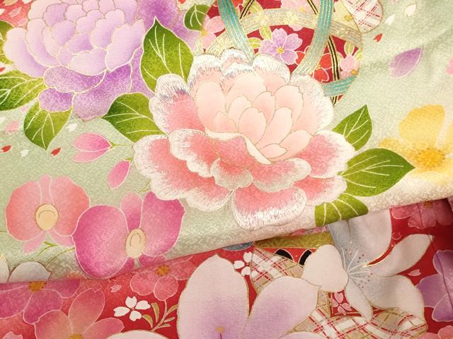 平和屋着物[]お宮参り　女の子　祝着　産着　初着　のしめ　刺繍　花手毬舞蝶文　暈し染め　金彩　逸品　AABF2129ja