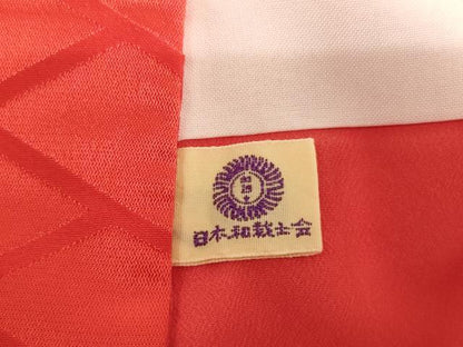 平和屋着物∵女の子 十三参り 子供 祝着 折り鶴 金彩 片身替わり 洗える着物 AABF2132ja