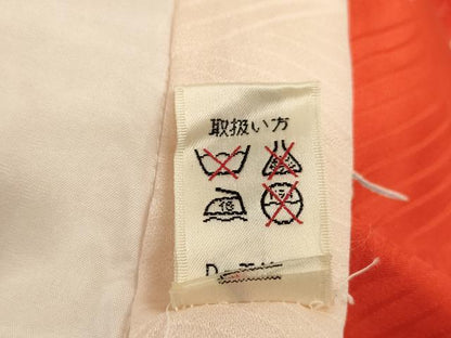 平和屋着物[]お宮参り　女の子　祝着　産着　初着　のしめ　駒刺繍　尾長鳥地紙花文　金彩　逸品　AABF2136ja