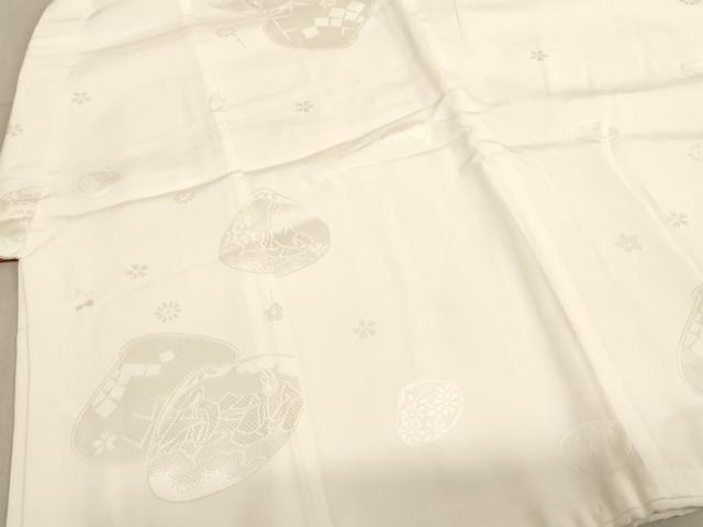 平和屋着物[]お宮参り　女の子　祝着　産着　初着　のしめ　貝合わせ地紋　胡粉色　正絹　逸品　AABF2137ja