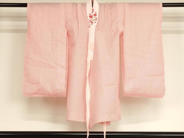 平和屋着物[]七五三 女の子 ３歳 祝着 三つ身 長襦袢(単衣)・被布セット 舞蝶地紋 猩々緋色 AABF2143ja