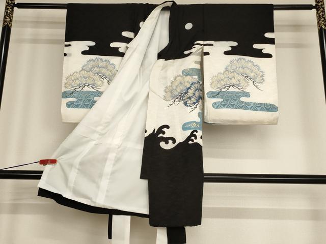 平和屋着物[]お宮参り　男の子　祝着　産着　初着　のしめ　鷹　松　富士山　金彩　AABF2144ja