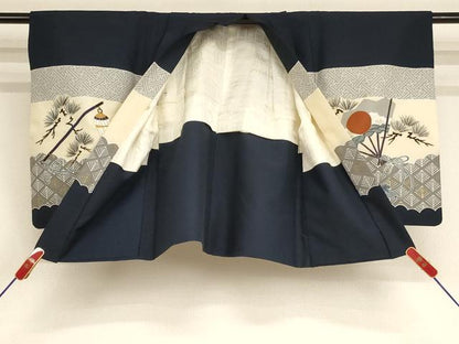 平和屋着物[]七五三　男の子　5歳　羽織　鷹　兜　金彩　AABF2146ja