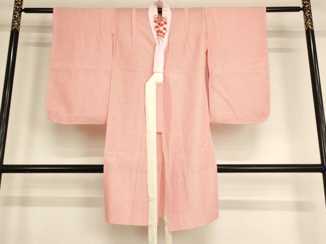 平和屋着物[]七五三　女の子　5歳　祝着　四つ身　長襦袢(無双仕立て)セット　絞り　雲取り舞蝶桜文　金彩　逸品　AABF2154ja