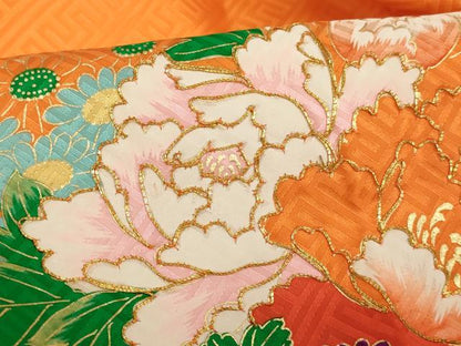 平和屋着物[]七五三　女の子　３歳　祝着　一つ身　長襦袢(無双仕立て)セット　駒刺繍　花車文　金彩　逸品　AABF2156ja