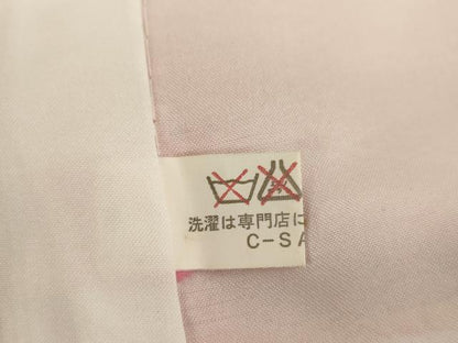 平和屋着物[]七五三　女の子　７歳　祝着　四つ身　舞扇鴛鴦花文　暈し染め　金彩　正絹　逸品　AABF2160ja