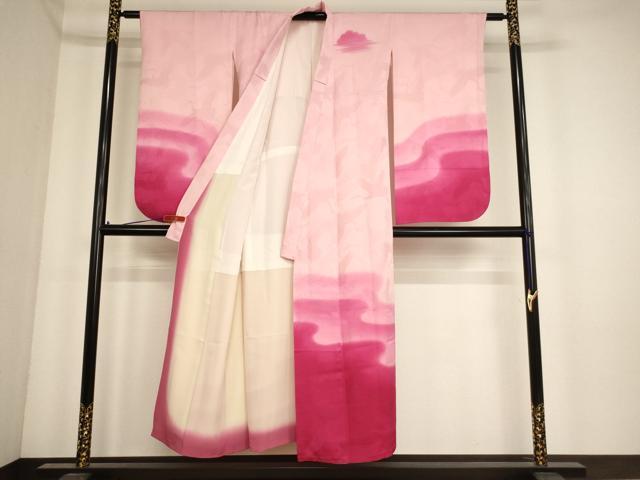 平和屋着物∵女の子 十三参り 子供 祝着 霞文 暈し染め 正絹 逸品 AABF2165ja