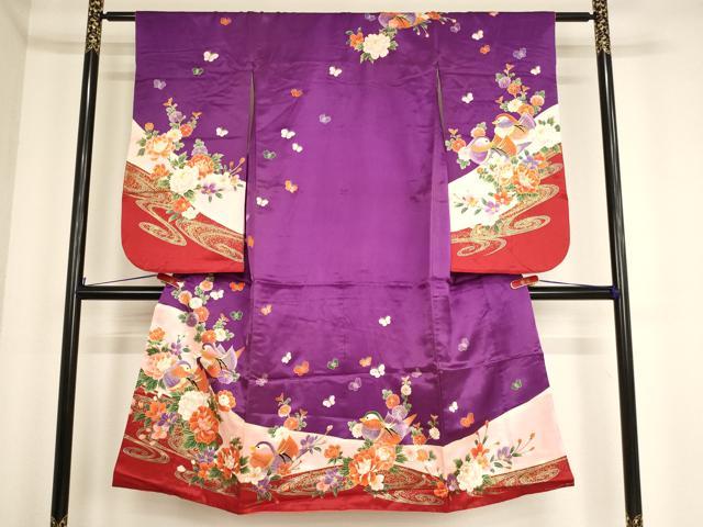 平和屋着物[]七五三　女の子　７歳　祝着　四つ身　鴛鴦牡丹文　金彩　AABF2169ja