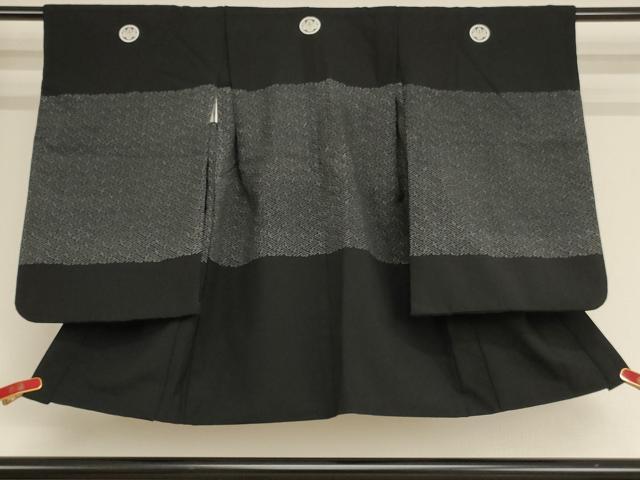 平和屋着物[]七五三　男の子　5歳　祝着・羽織・長襦袢・行灯袴セット　紗綾形文様　黒地　AABF2172ja