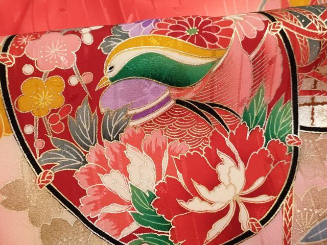 平和屋着物[]お宮参り　女の子　祝着　産着　初着　のしめ　花鼓文　暈し染め　金銀彩　逸品　AABF2176ja