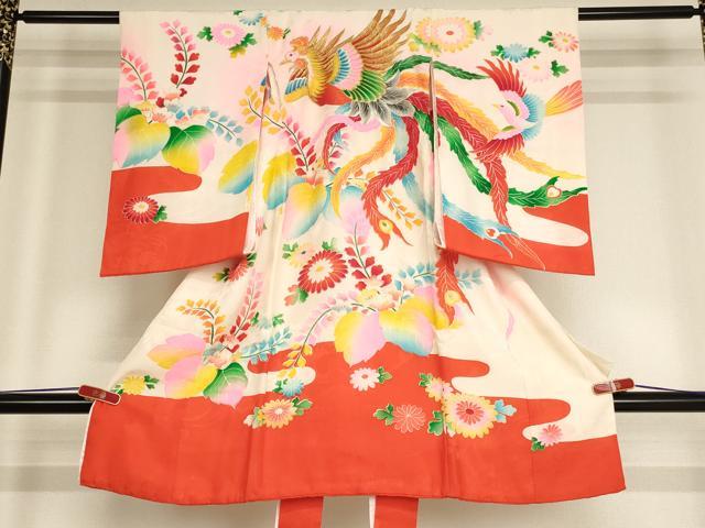 平和屋着物[]お宮参り　女の子　祝着　産着　初着　のしめ　刺繍　鳳凰花文　金銀糸　金銀彩　逸品　AABF2178ja
