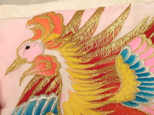 平和屋着物[]お宮参り　女の子　祝着　産着　初着　のしめ　刺繍　鳳凰花文　金銀糸　金銀彩　逸品　AABF2178ja