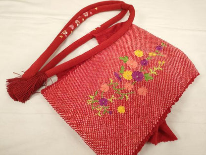 平和屋着物∵七五三　女の子　和装小物　帯締め・帯揚げセット　総絞り　刺繍　丸ぐけ　撚り房　逸品　AABF2224ja