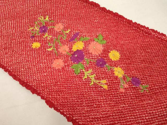 平和屋着物∵七五三　女の子　和装小物　帯締め・帯揚げセット　総絞り　刺繍　丸ぐけ　撚り房　逸品　AABF2224ja