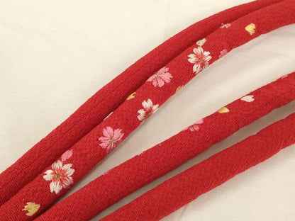 平和屋着物∵七五三　女の子　和装小物　帯締め・帯揚げセット　総絞り　刺繍　丸ぐけ　撚り房　逸品　AABF2224ja