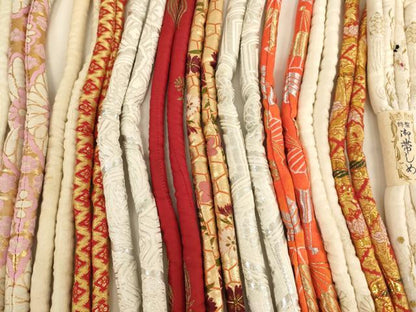 平和屋着物[]七五三　女の子　和装小物　帯締め20本セット　アンティーク　丸ぐけ　刺繍　金銀糸　未使用品あり　逸品　AABF2229ja