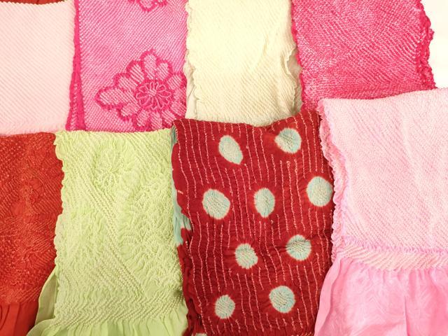 平和屋着物[]七五三　女の子　和装小物　帯揚げ25枚セット　総絞り　中抜き絞り　逸品　AABF2234ja