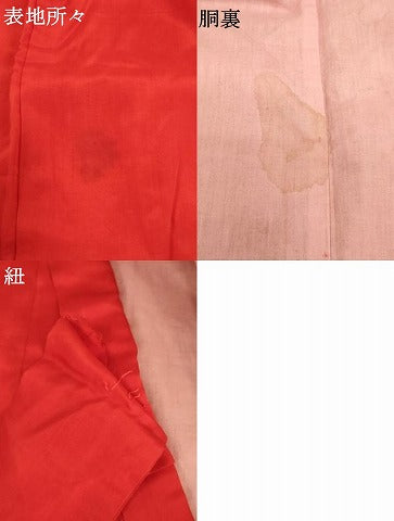 平和屋着物[]七五三　女の子　３歳　祝着　一つ身　紅緋色　逸品　AABF2241ja