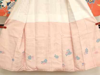 平和屋着物[]七五三　女の子　７歳　祝着　四つ身　貝桶花文　逸品　AABF2242ja