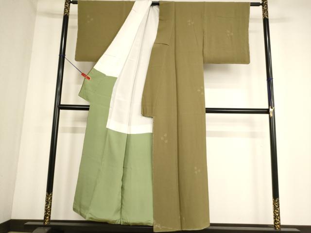 平和屋着物■上質な小紋 絞り 舞花文 正絹 逸品 未使用 AABF2246ja