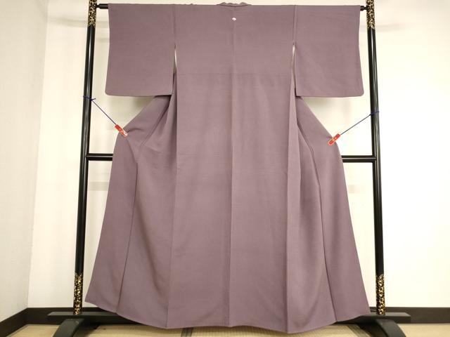 平和屋着物■上質な色無地 二藍色 正絹 逸品 AABF2247ja
