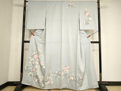 平和屋着物■訪問着 草花文 暈し染め 正絹 逸品 AABF2248ja