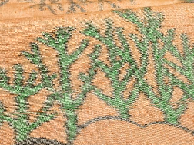 平和屋着物■上質な紬　雲重ね樹林文　正絹　逸品　AABF2253ja