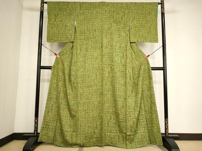 平和屋着物■上質な小紋 幾何学文様 正絹 逸品 AABF2260ja
