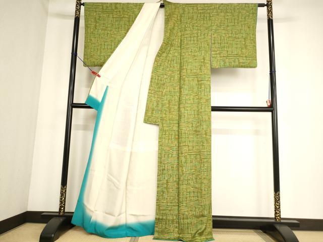 平和屋着物■上質な小紋 幾何学文様 正絹 逸品 AABF2260ja