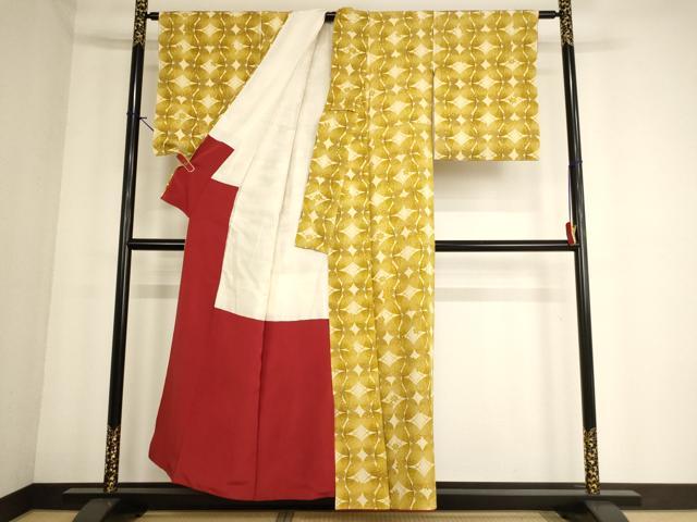 平和屋着物■上質な小紋 花蝶文 正絹 逸品 AABF2266ja