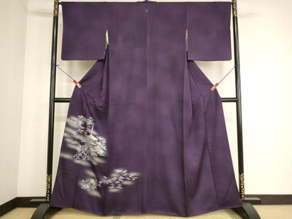 平和屋着物■訪問着 風景文 暈し染め 銀彩 正絹 逸品 AABF2267ja