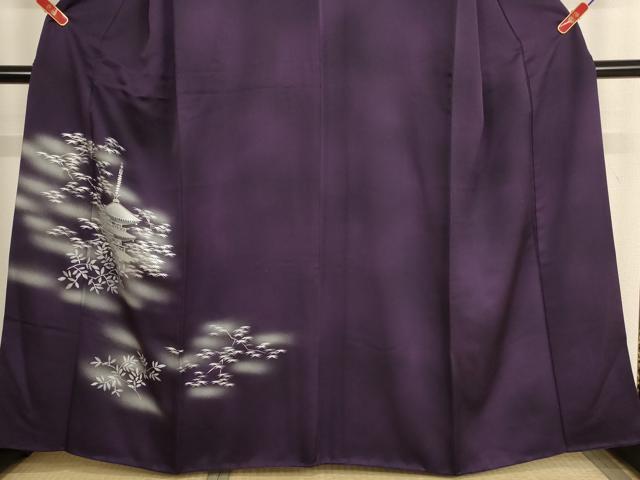 平和屋着物■訪問着 風景文 暈し染め 銀彩 正絹 逸品 AABF2267ja
