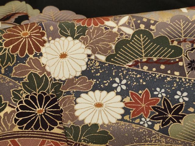 平和屋着物■豪華黒留袖 蔓帯七宝花文 金彩 正絹 逸品 AABF2272ja