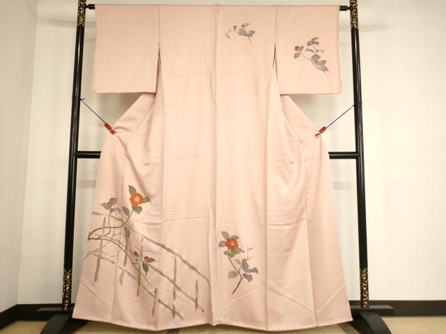 平和屋着物■訪問着 駒刺繍 枝椿文 金彩 正絹 逸品 AABF2284ja
