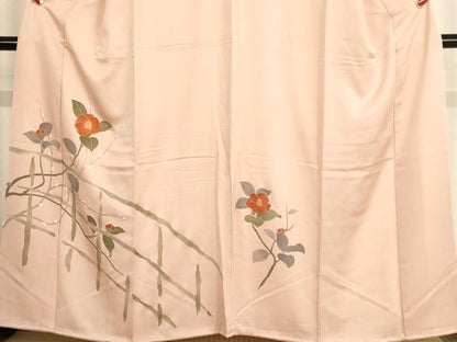 平和屋着物■訪問着 駒刺繍 枝椿文 金彩 正絹 逸品 AABF2284ja