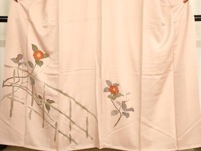 平和屋着物■訪問着 駒刺繍 枝椿文 金彩 正絹 逸品 AABF2284ja