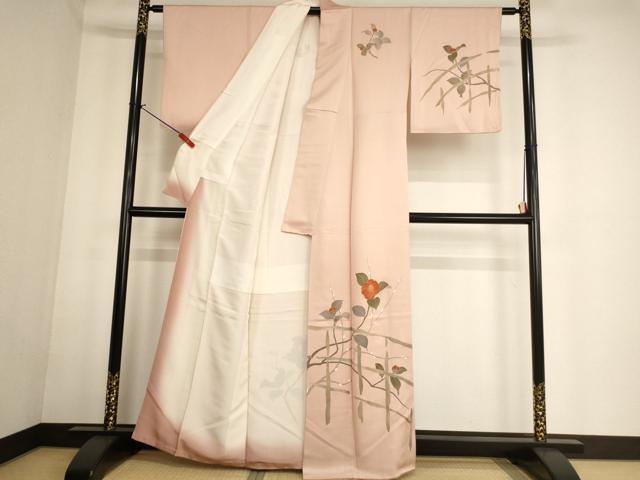 平和屋着物■訪問着 駒刺繍 枝椿文 金彩 正絹 逸品 AABF2284ja