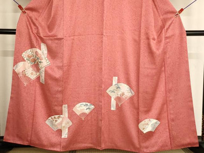 平和屋着物■訪問着 扇面花文 金彩 正絹 逸品 AABF2285ja