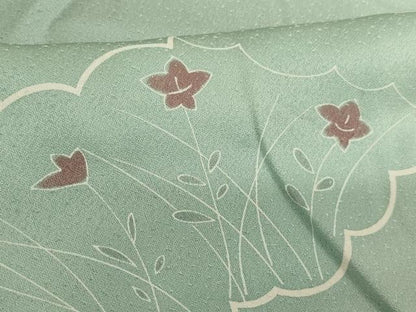 平和屋着物■上質な小紋 雲重ね花文 暈し染め 正絹 逸品 AABF2288ja