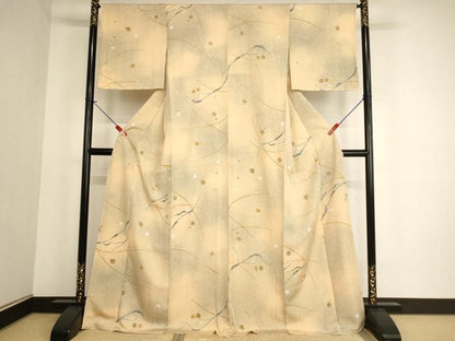 平和屋着物■上質な小紋 楓文 暈し染め ロング丈 正絹 逸品 AABF2302ja