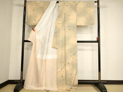 平和屋着物■上質な小紋 楓文 暈し染め ロング丈 正絹 逸品 AABF2302ja
