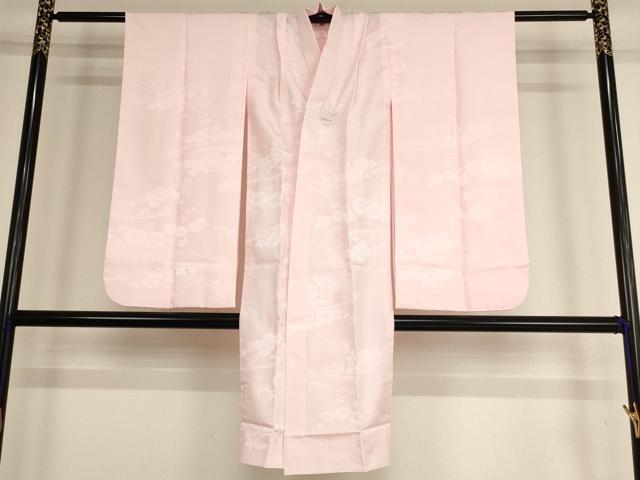 平和屋着物[]子供　女の子　長襦袢　無双仕立て　草花地紋　薄桜色　洗える着物　AABF2307ja