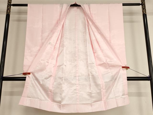 平和屋着物[]子供　女の子　長襦袢　無双仕立て　草花地紋　薄桜色　洗える着物　AABF2307ja