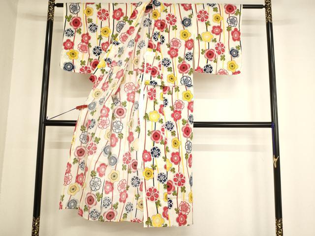 平和屋着物＊夏物 浴衣 子供 女の子 舞梅文 綿 逸品 AABF2311ja