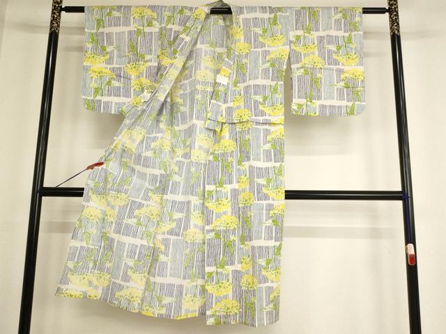 平和屋着物＊夏物 浴衣 子供 女の子 草花文 綿 逸品 AABF2312ja