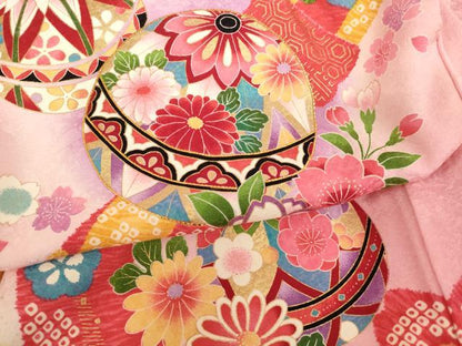 平和屋着物[]お宮参り　女の子　祝着　産着　初着　のしめ　刺繍　手毬花文　金糸　金彩　逸品　AABF2318ja