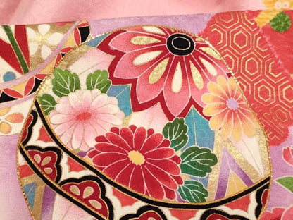 平和屋着物[]お宮参り　女の子　祝着　産着　初着　のしめ　刺繍　手毬花文　金糸　金彩　逸品　AABF2318ja