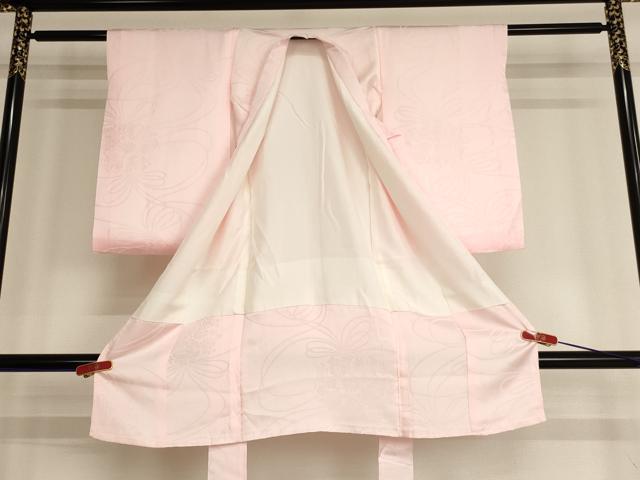 平和屋着物[]子供　女の子　一つ身　長襦袢　袷　薬玉地紋　薄桜色　正絹　逸品　AABF2322ja