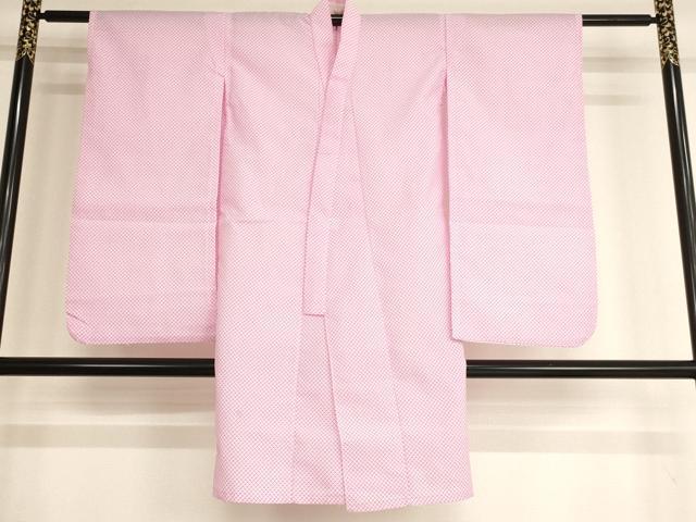 平和屋着物[]七五三　女の子　７歳　祝着　四つ身　長襦袢(単衣)セット　扇面花蝶手毬文　金銀彩　洗える着物　AABF2324ja