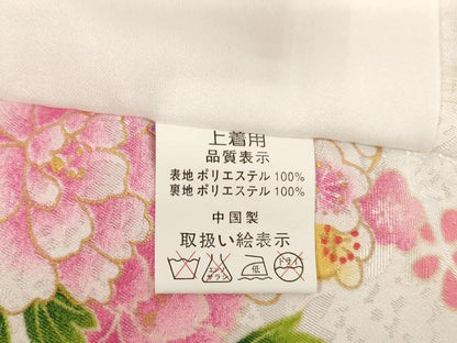 平和屋着物[]七五三　女の子　３歳　被布　花車文　兎　金彩　AABF2326ja